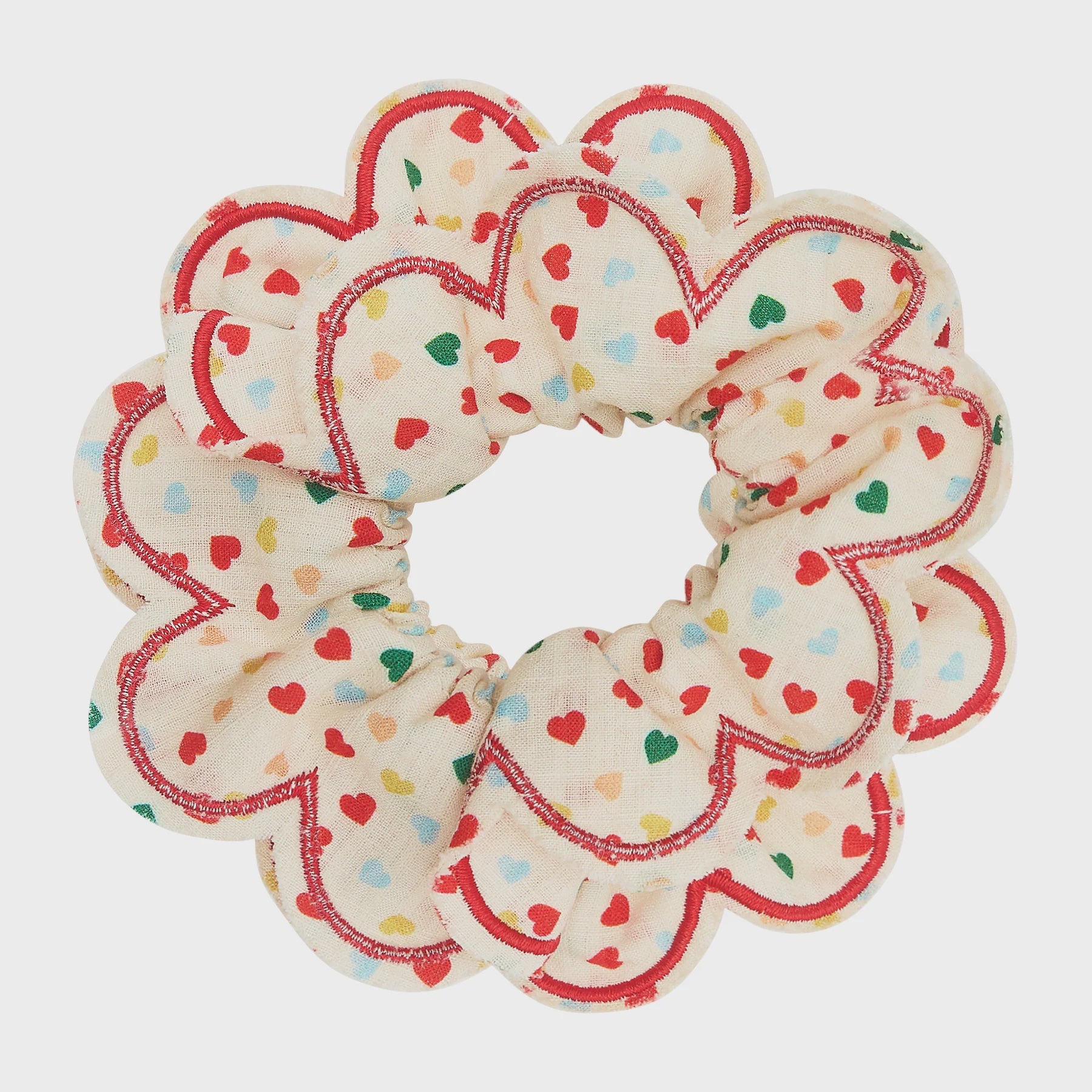 Heart Print Cotton Scrunchie