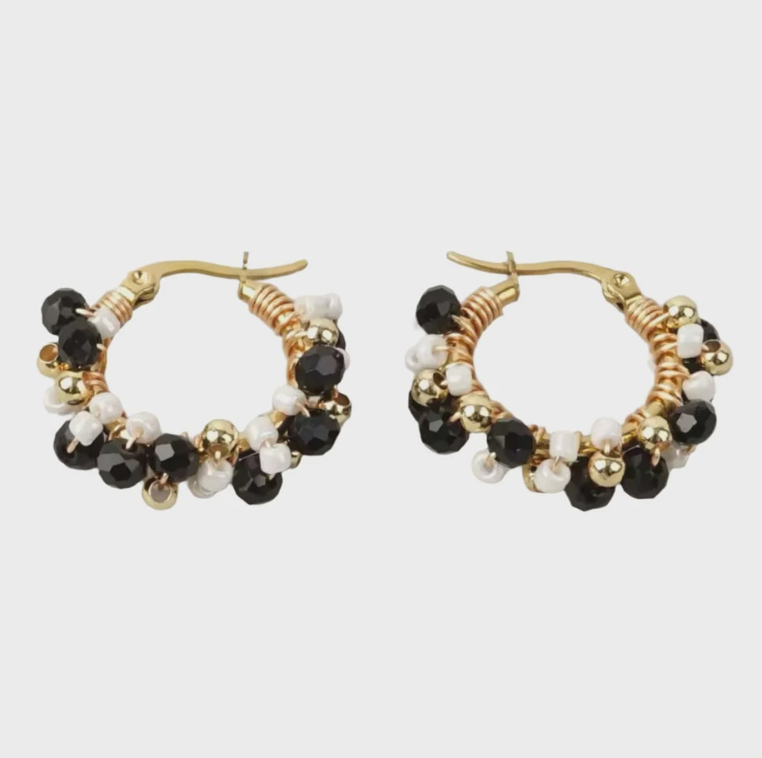 Heidi Earrings - Black and Gold
