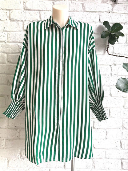 Helena Green Stripe Shirt