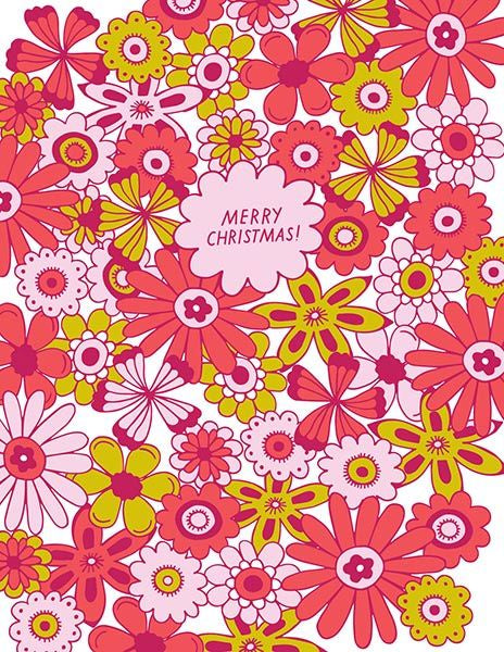 Holiday Flowers Christmas Greeting Card