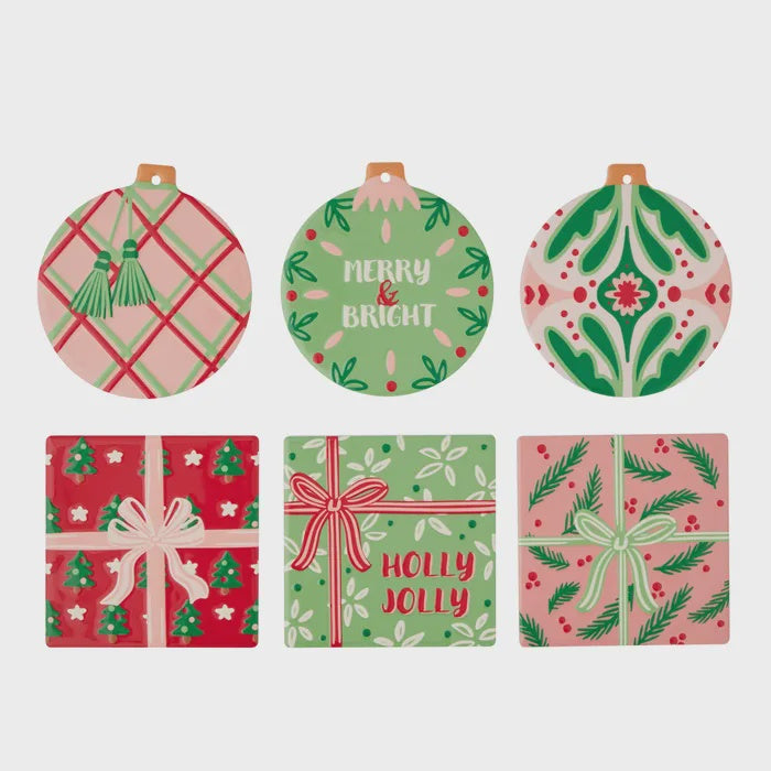 Holly Jolly Christmas Ceramic Coasters