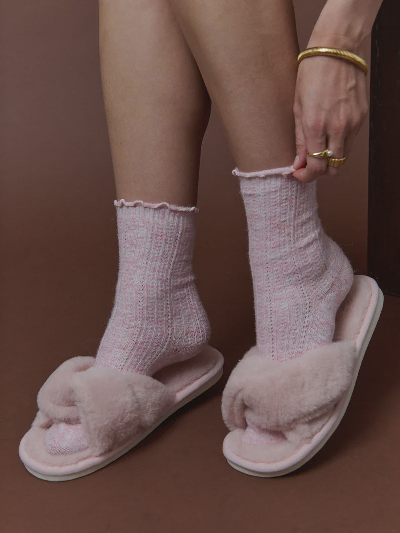 Homy Pink Frill Socks