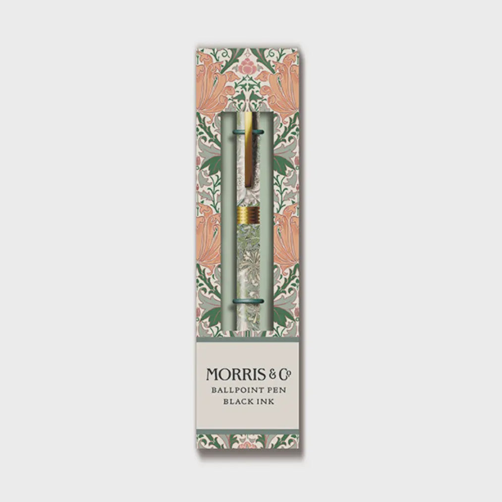 William Morris Single Gift Pen Honeysuckle Tulip Refillable