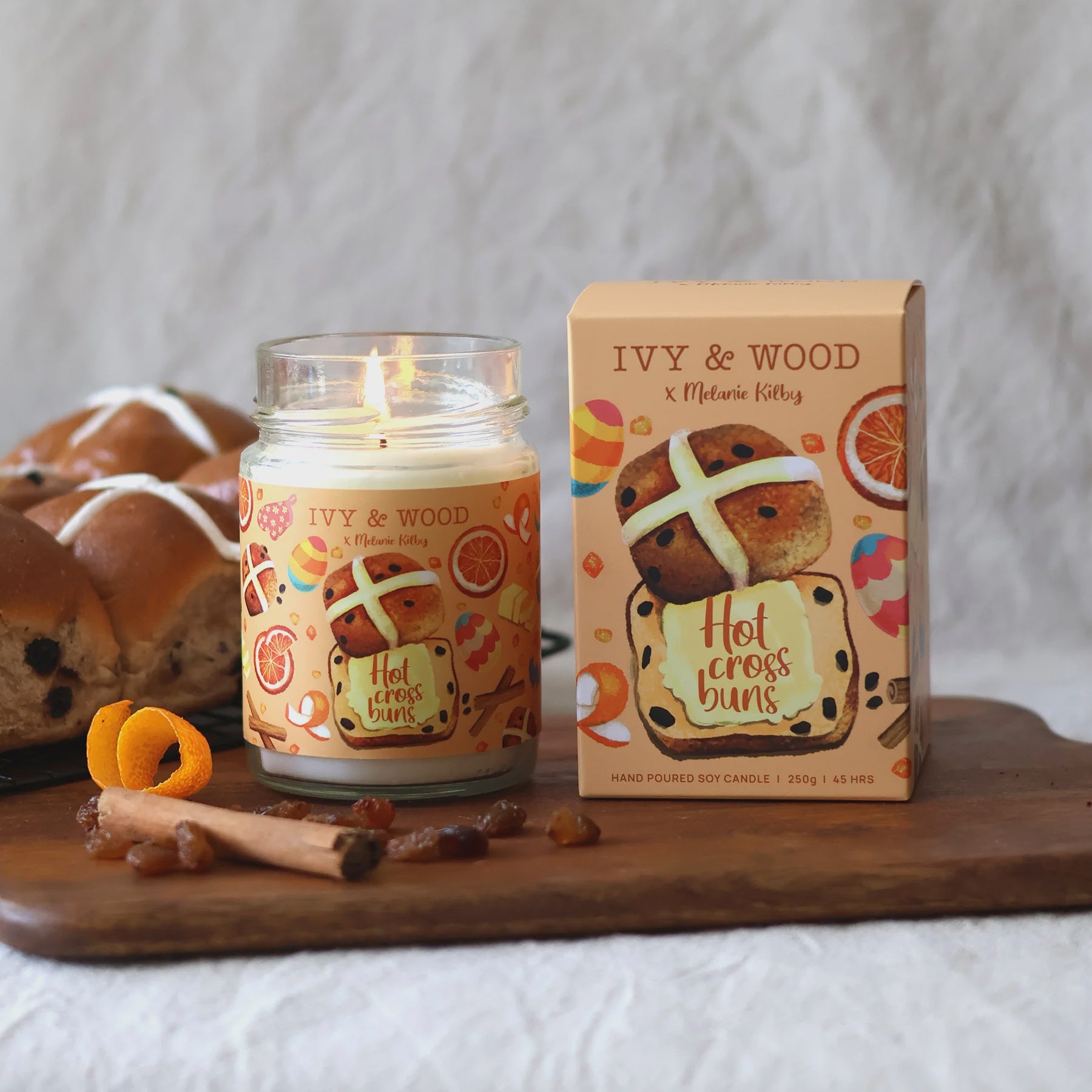 Hot Cross Bun Easter Candle