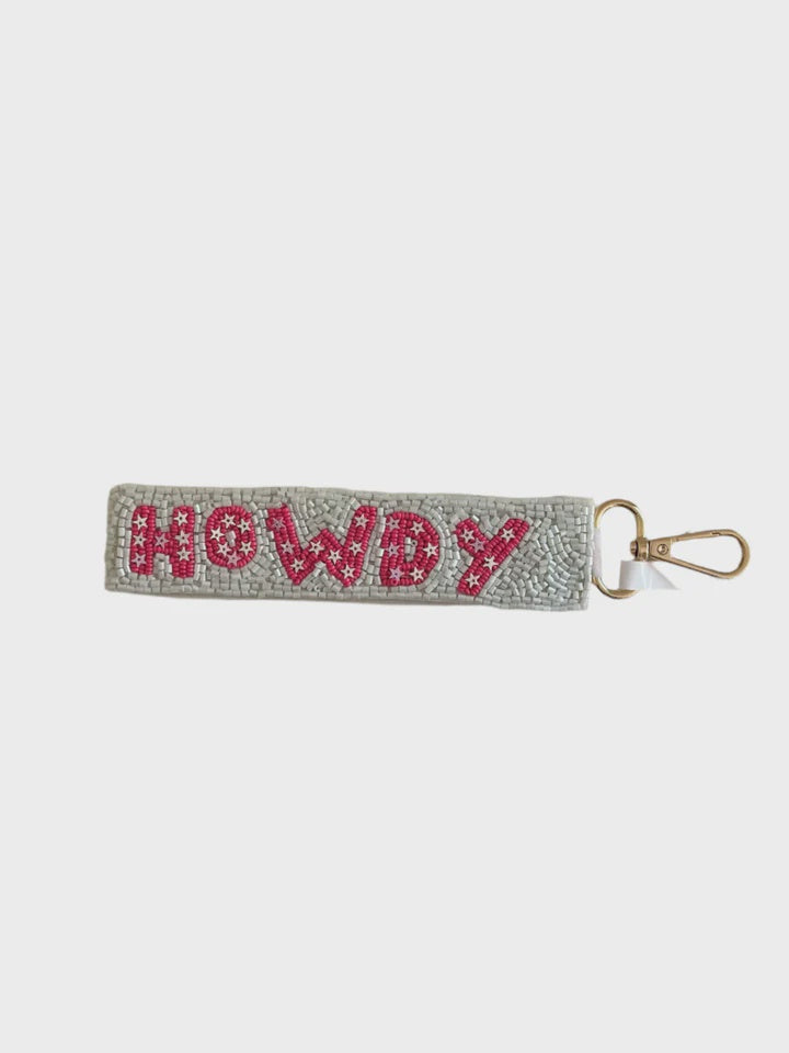 Howdy Beaded Keychain