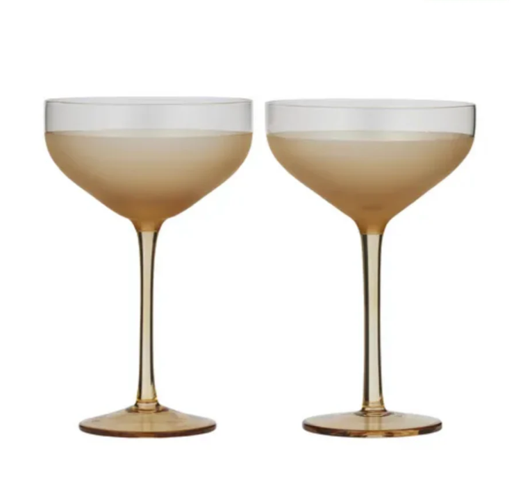 Hudson Coupe Glasses - Amber &amp; Clear