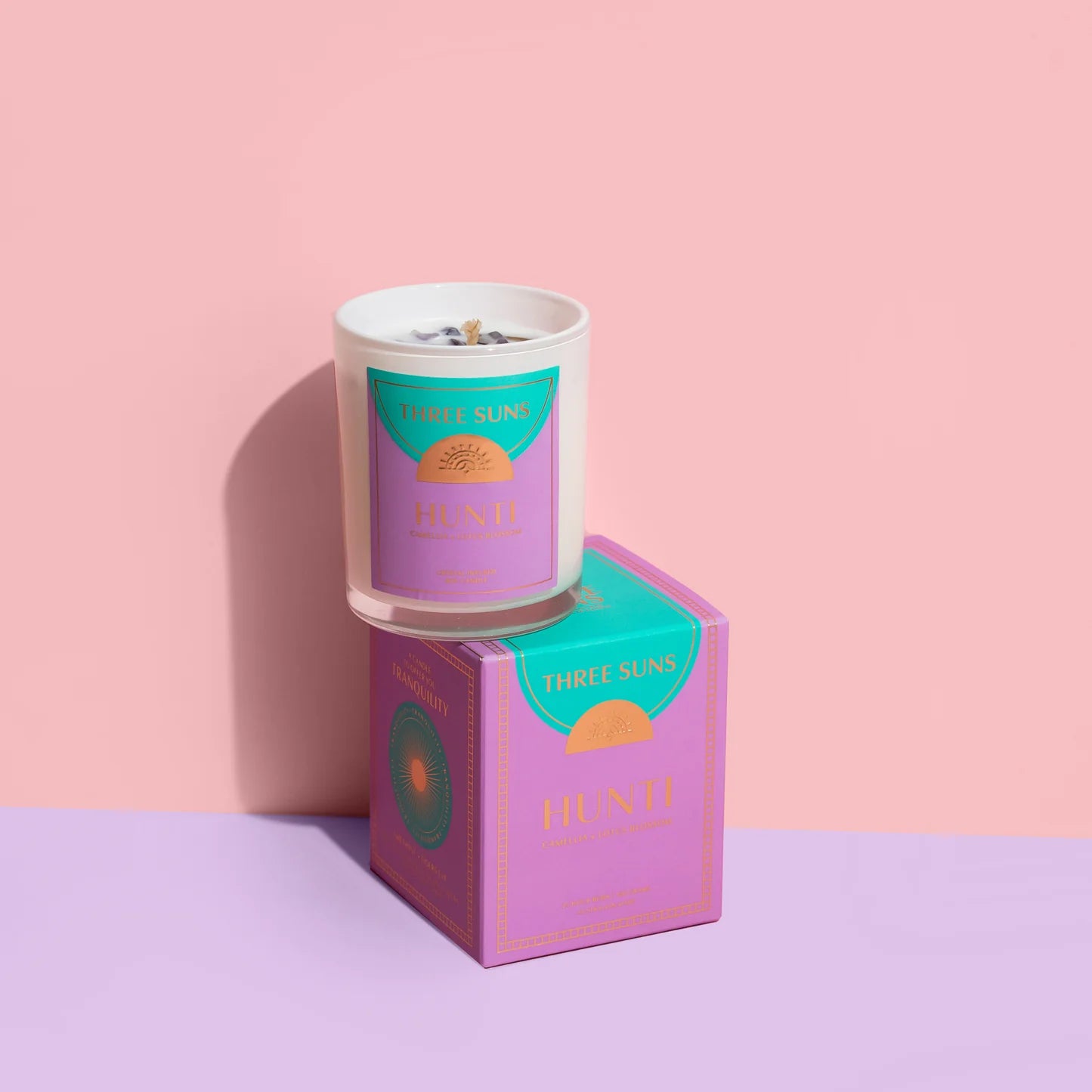 Three Suns Mini Crystal Candle - Hunti