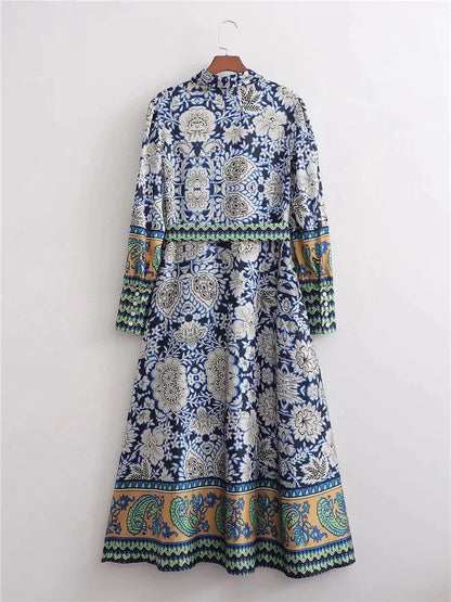 The Sage Printed Shirt Dress