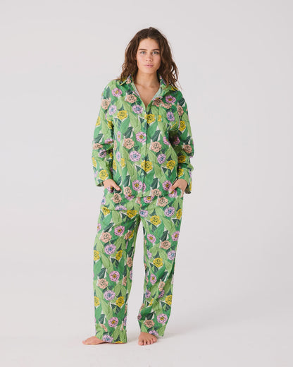In Bloom Adult Organic Cotton Long Sleeve Shirt &amp; Pant Pyjama Set