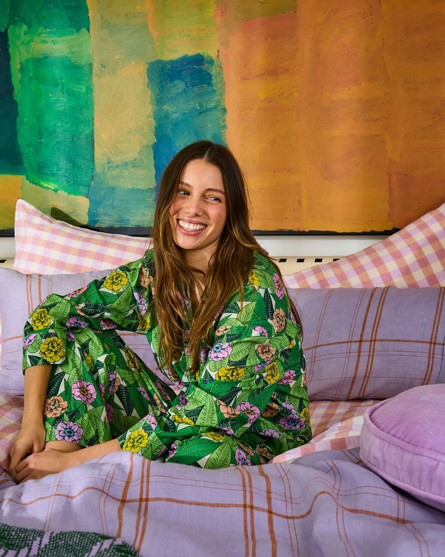 In Bloom Adult Organic Cotton Long Sleeve Shirt &amp; Pant Pyjama Set