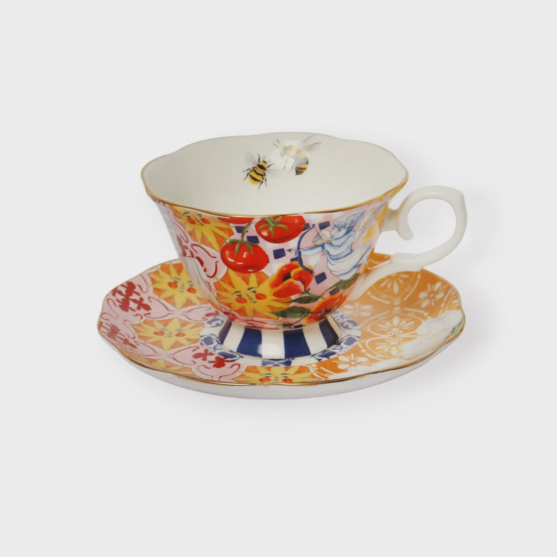 Italian Summer Tea Cup &amp; Saucer Set