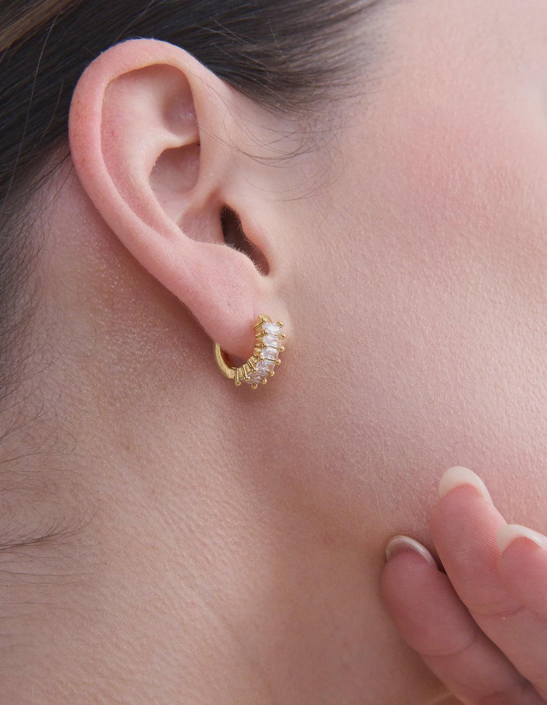 Jazzlyn Diamante Huggie Earrings