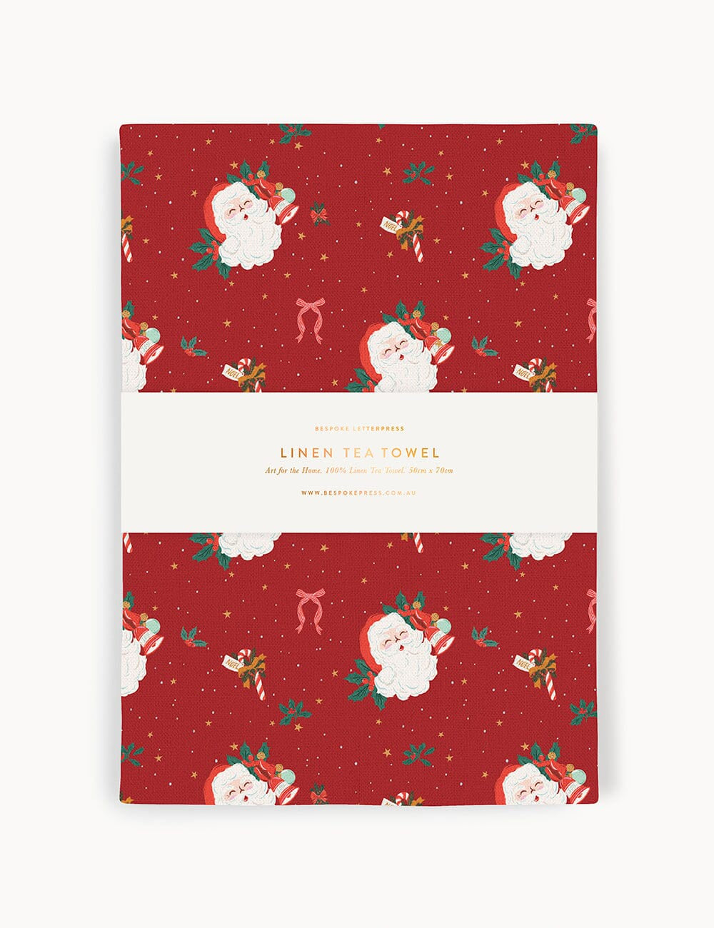 Jingle Bells Linen Tea Towel
