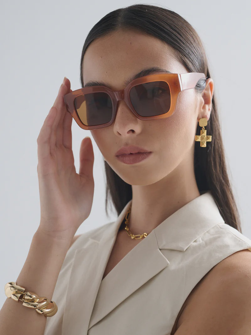 Jollie Angular Sunglasses - Brown