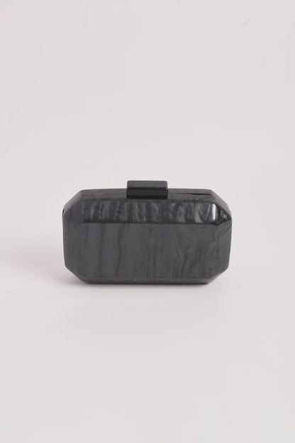 Juliana Beveled Edge Clutch - Grey
