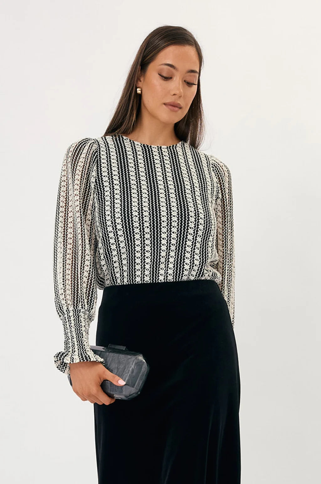 Juliana Beveled Edge Clutch - Grey
