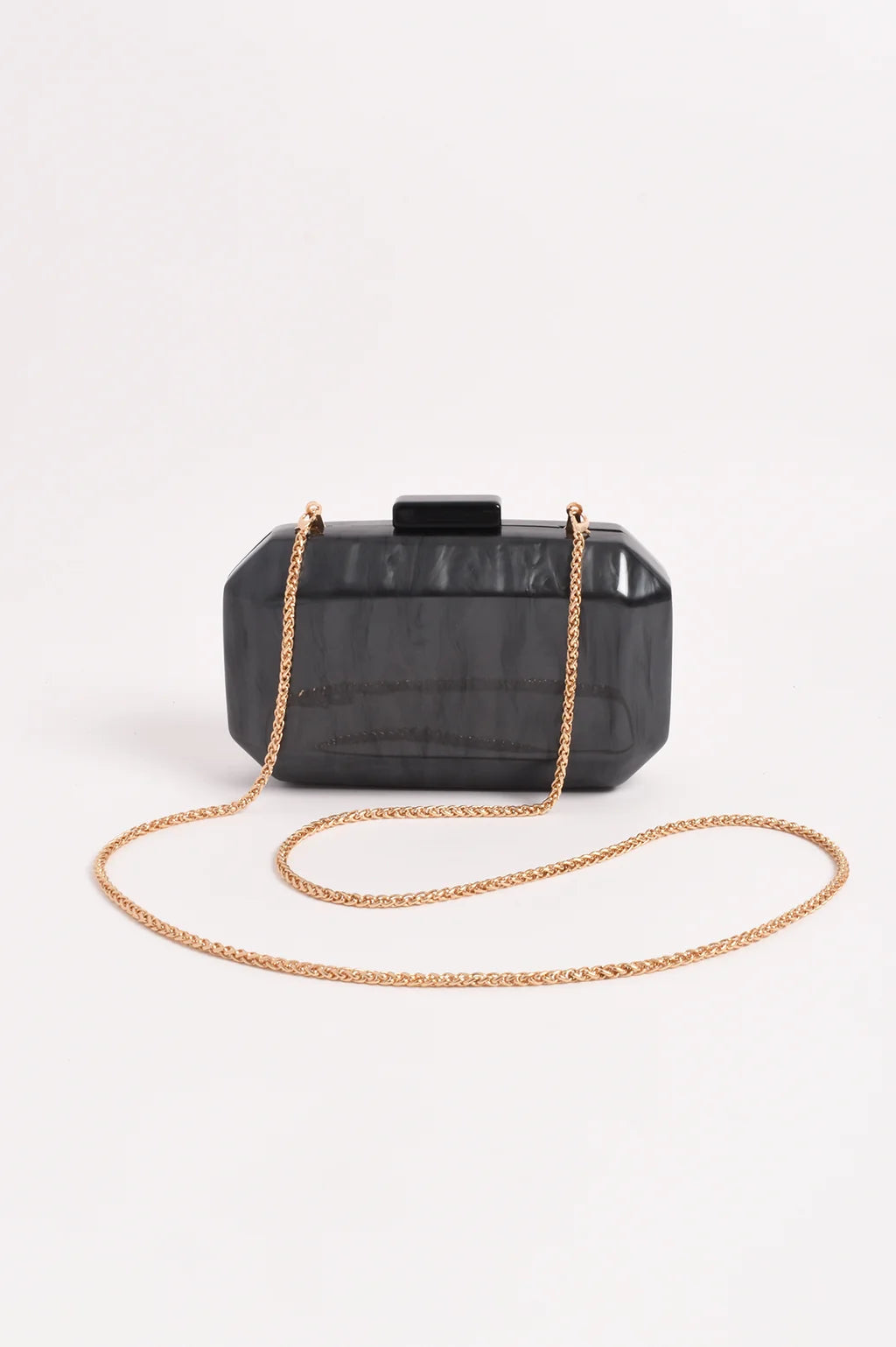 Juliana Beveled Edge Clutch - Grey