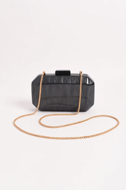 Juliana Beveled Edge Clutch - Grey