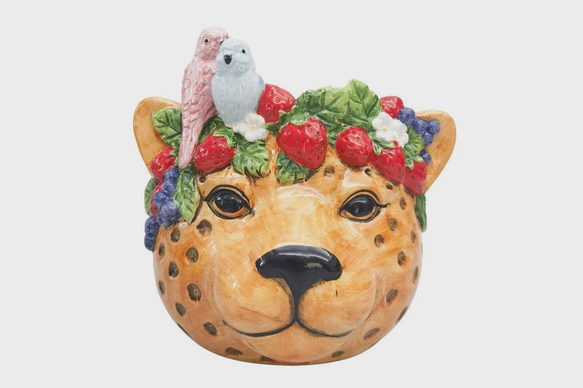 Jungle Cheetah Planter 17cm