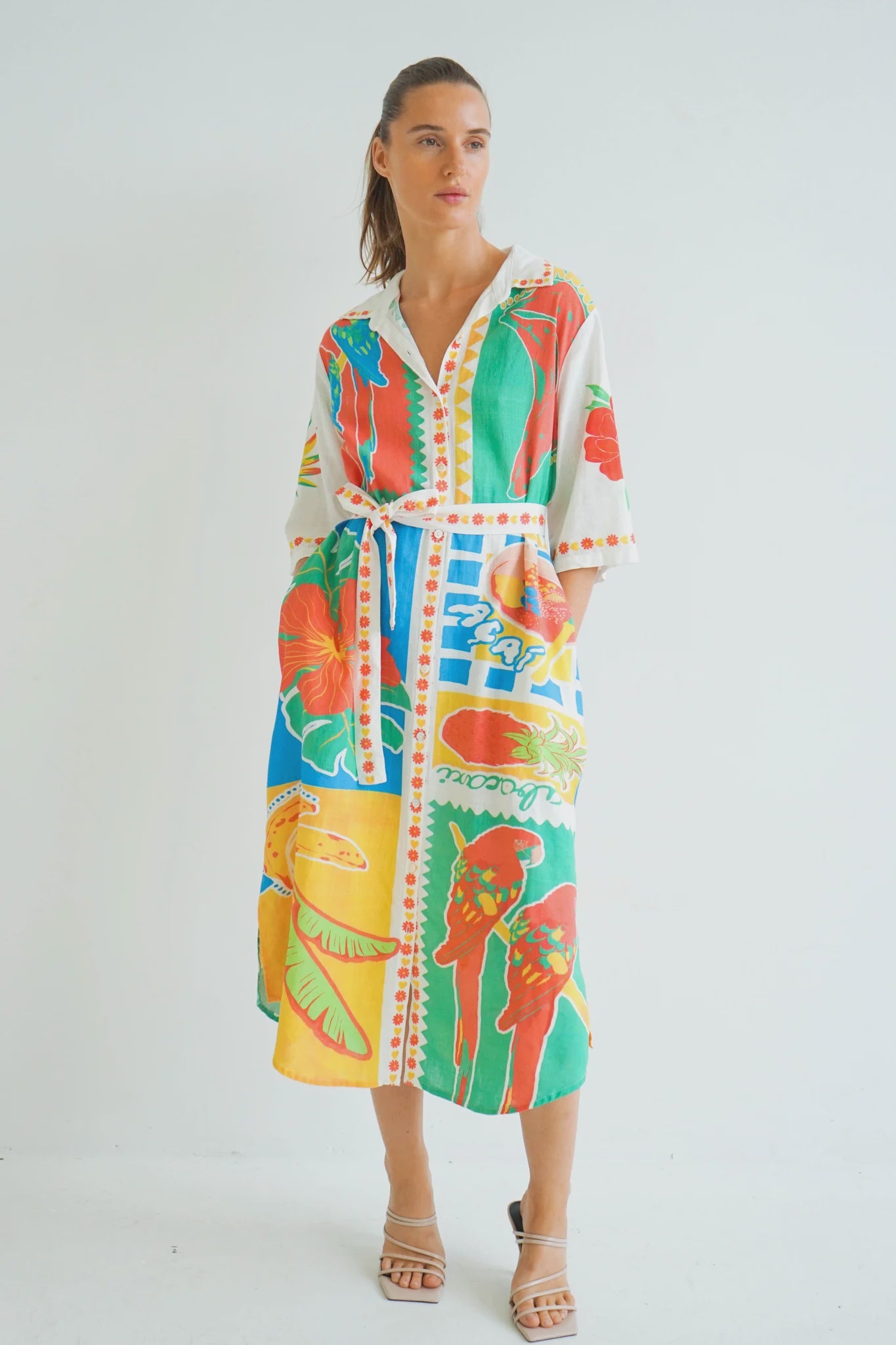 Worthier Jungle Bloom Linen Dress