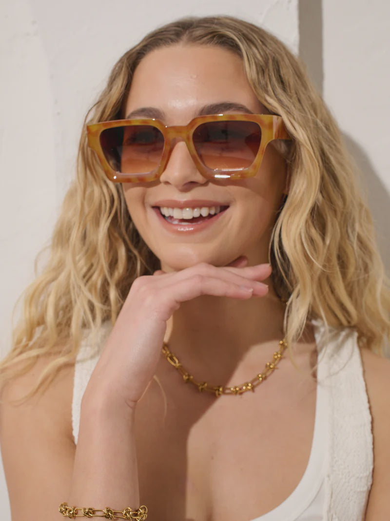 Jury Rectangular Sunglasses - Vintage Tort