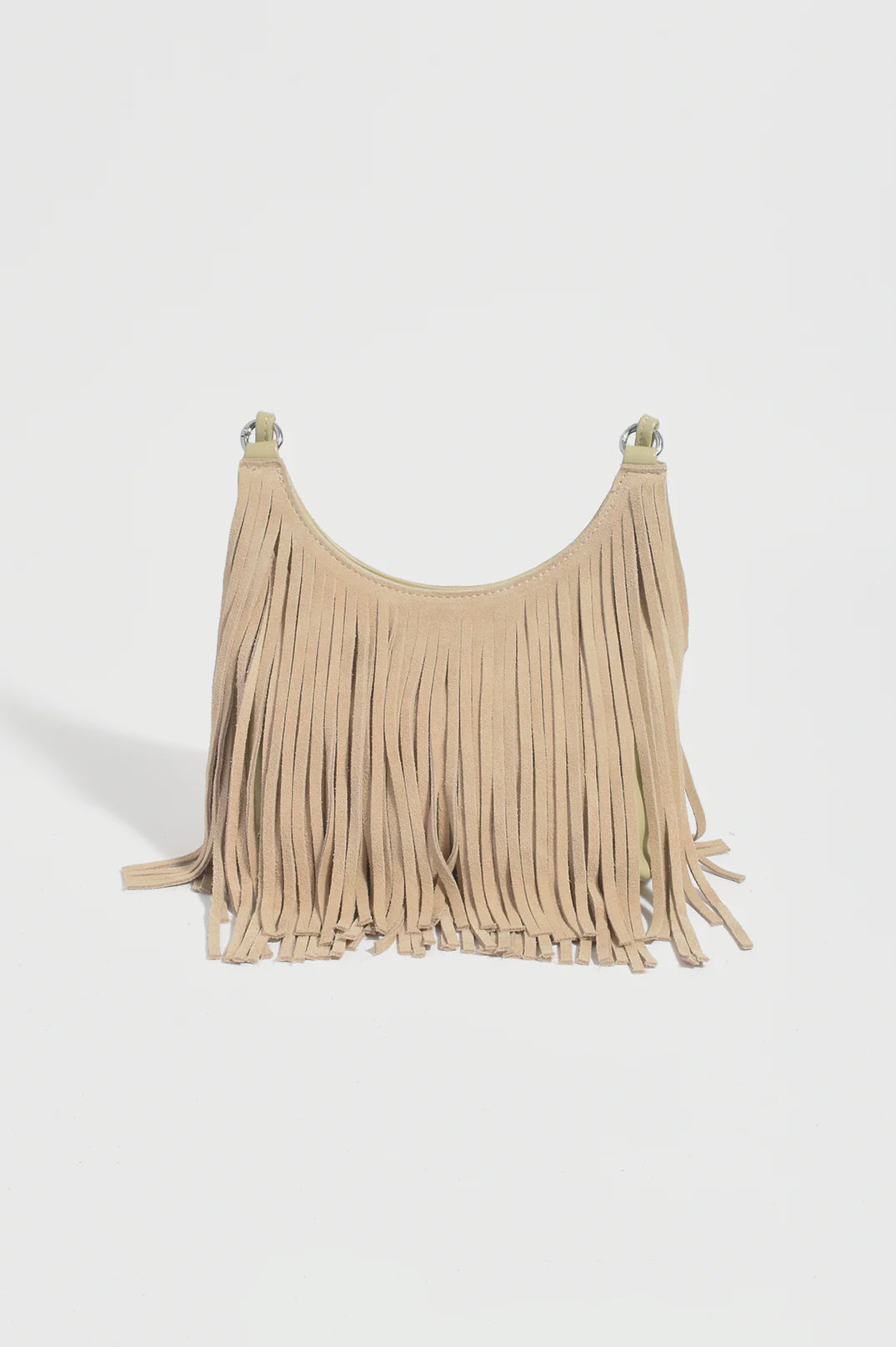 Kelsey Leather Suede Fringe Mini Bag - Camel