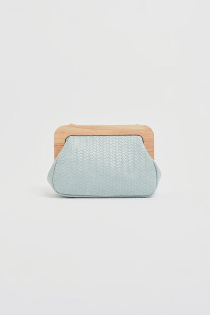 Kimmi Timber Frame Clutch - Blue