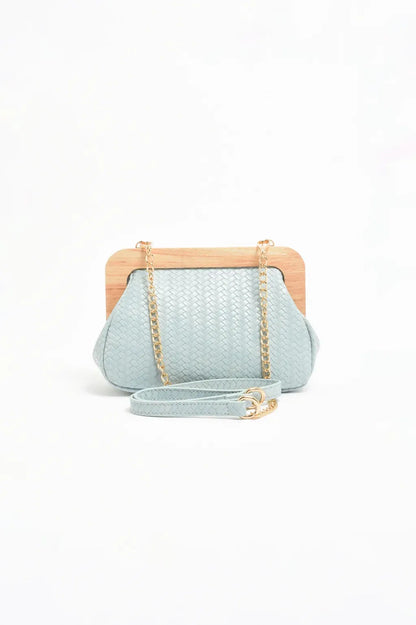 Kimmi Timber Frame Clutch - Blue