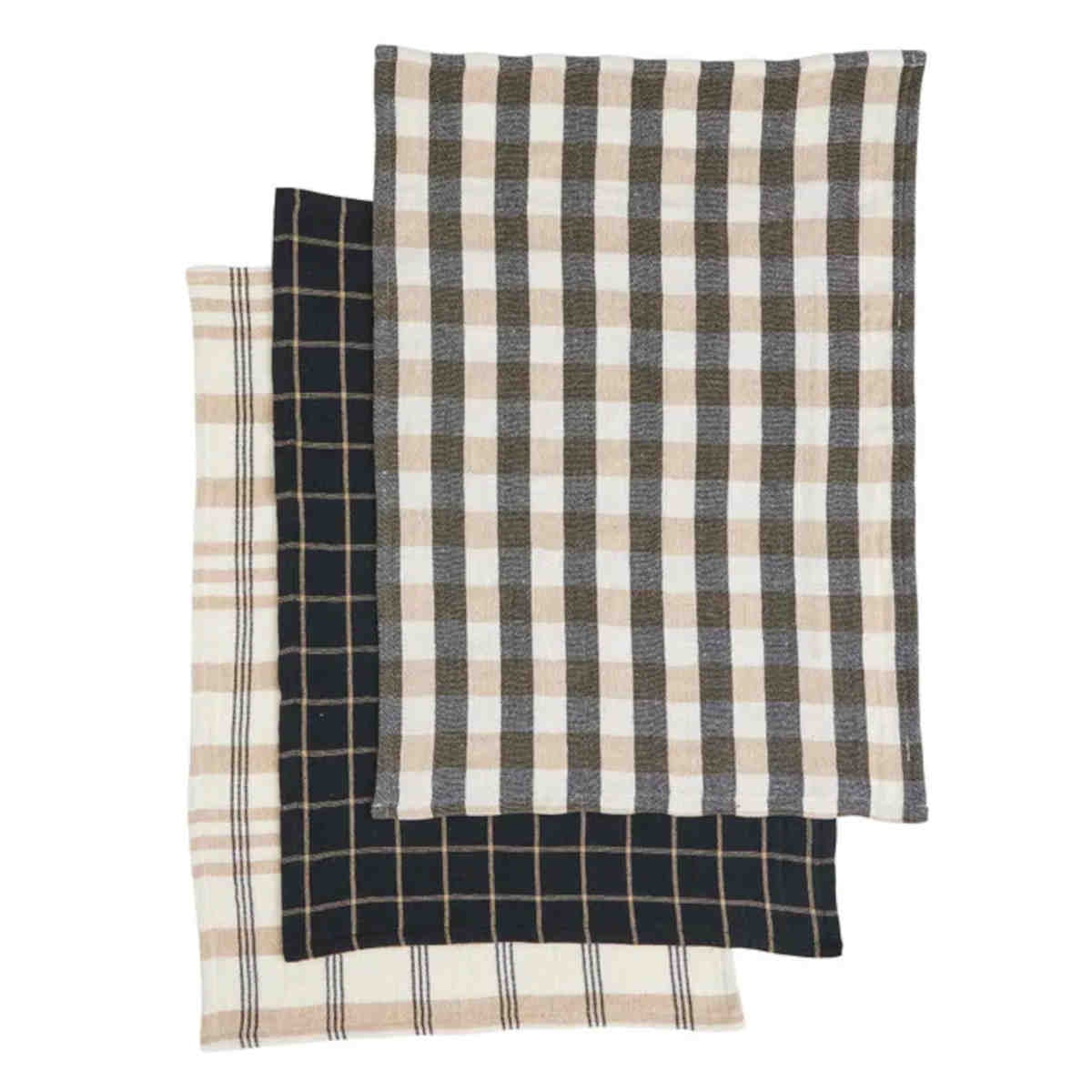Kit Recycled Cotton Tea Towels - Set of 3