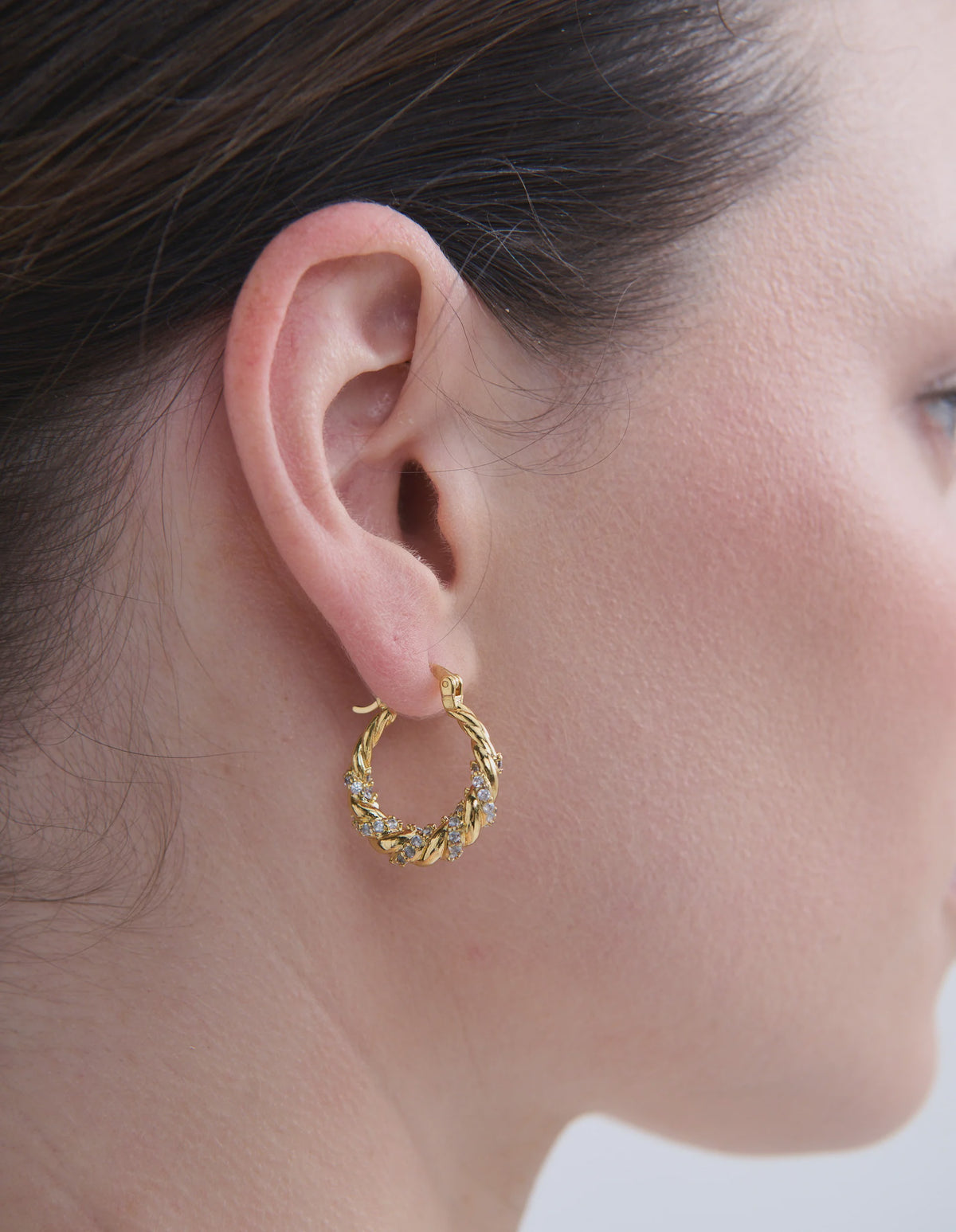Kya 18K Gold Plated Twist Hoop Earrings