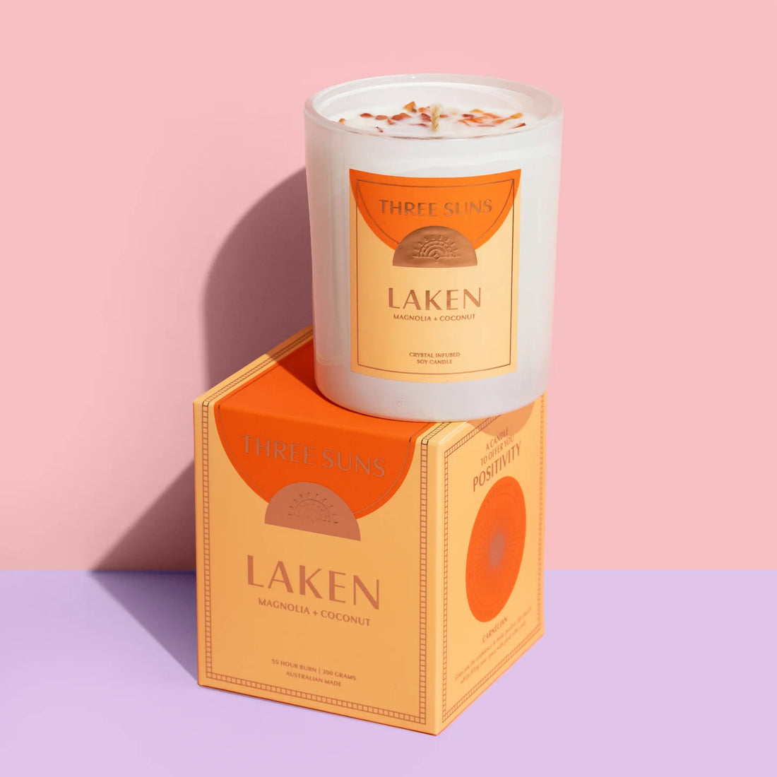 Three Suns Crystal Candle - Laken - Magnolia Coconut