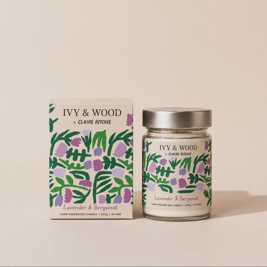 Lavender &amp; Bergamot Soy Candle | Bloom x Claire Ritchie
