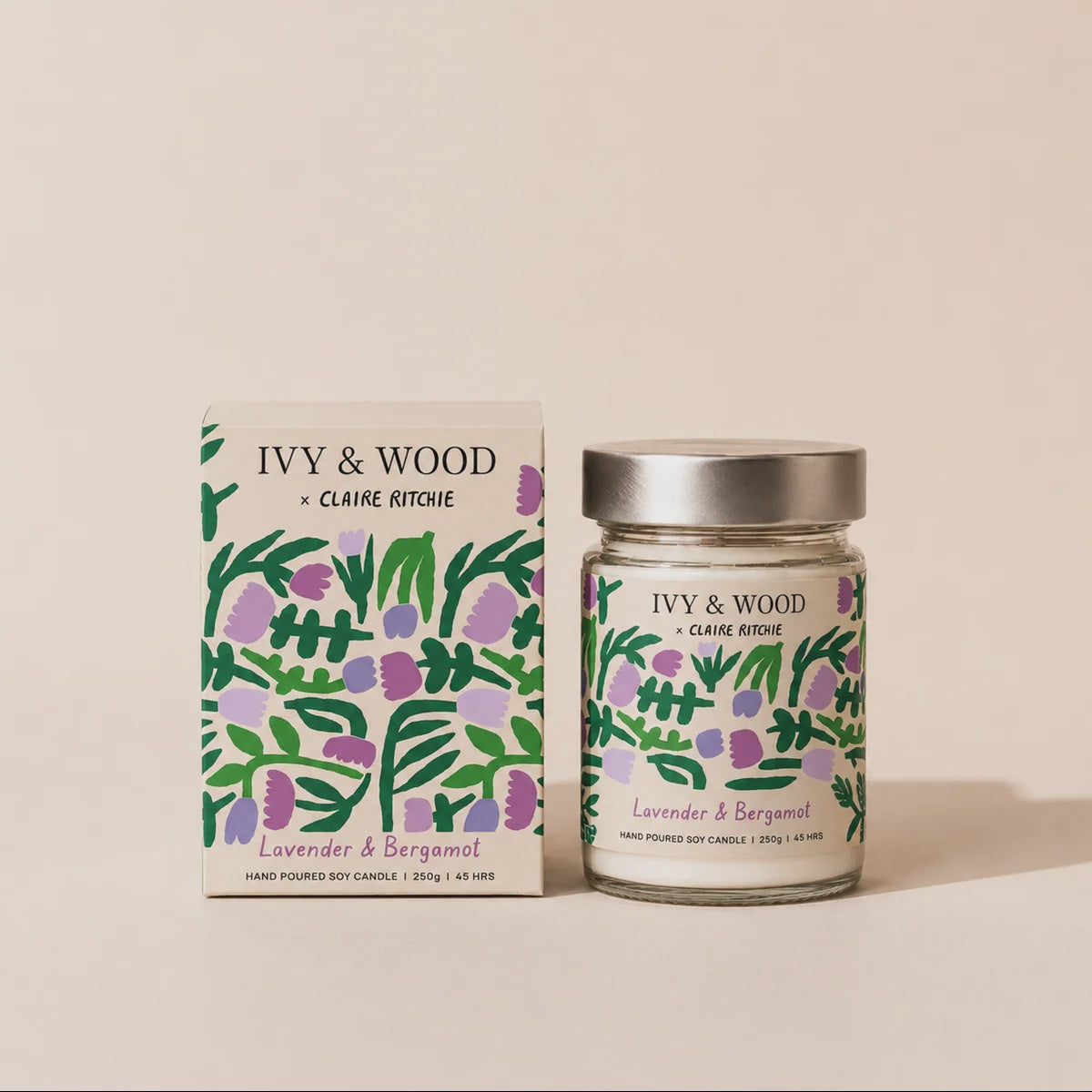 Lavender &amp; Bergamot Soy Candle | Bloom x Claire Ritchie