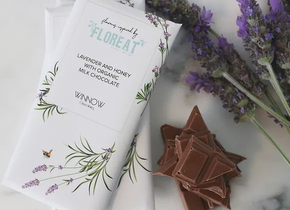 Floreat x Winnow Lavender &amp; Honey Milk Chocolate Bar