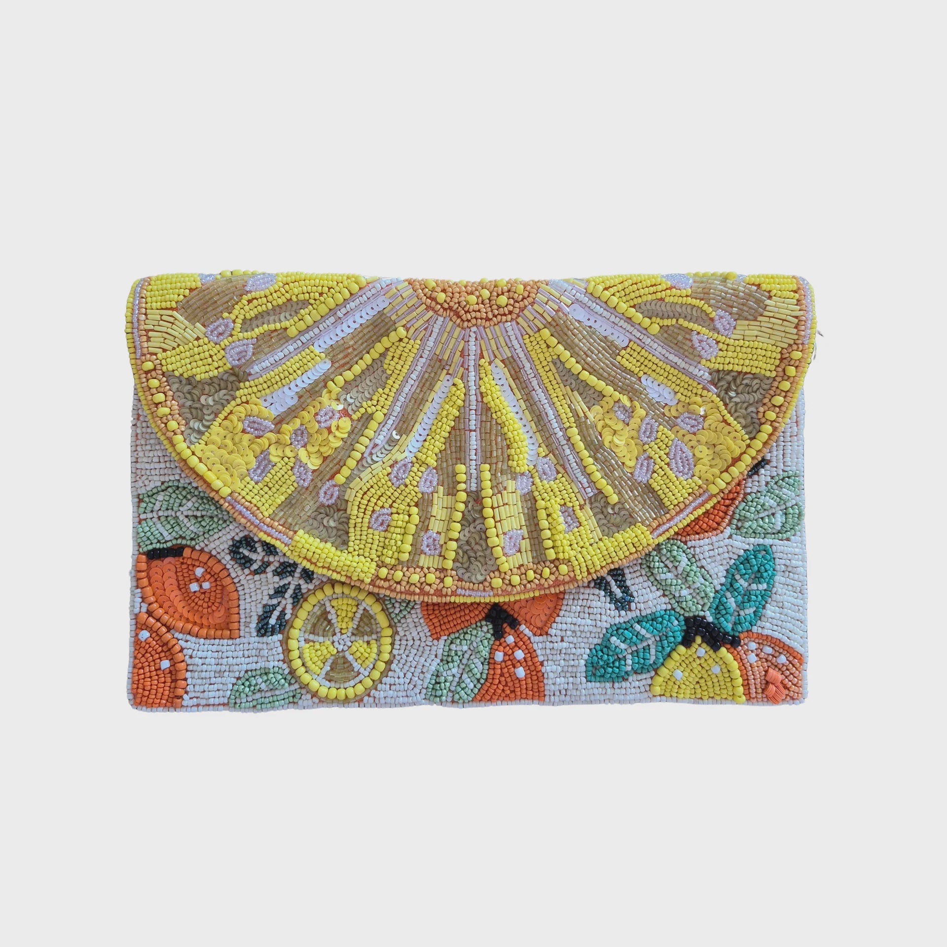 Lemon Slice Beaded Clutch