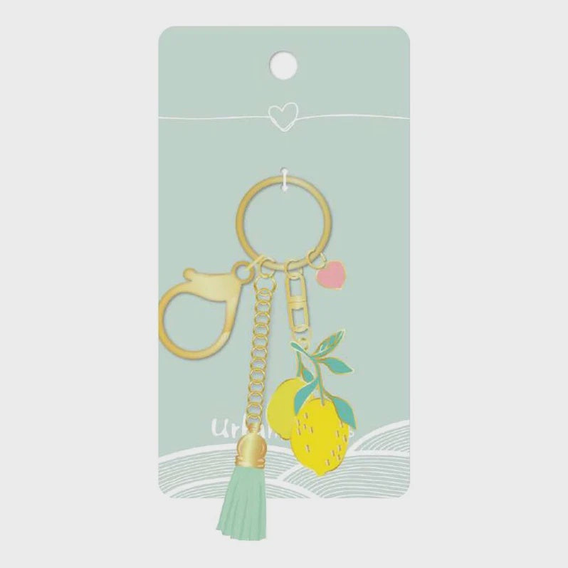 Lemons With Tassel Key Ring