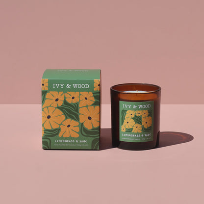 Lemongrass &amp; Sage Scented Candle