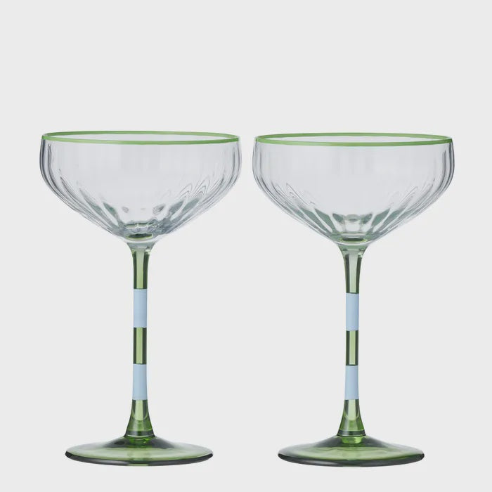 Lena Glass Rib Coupe Set of 2