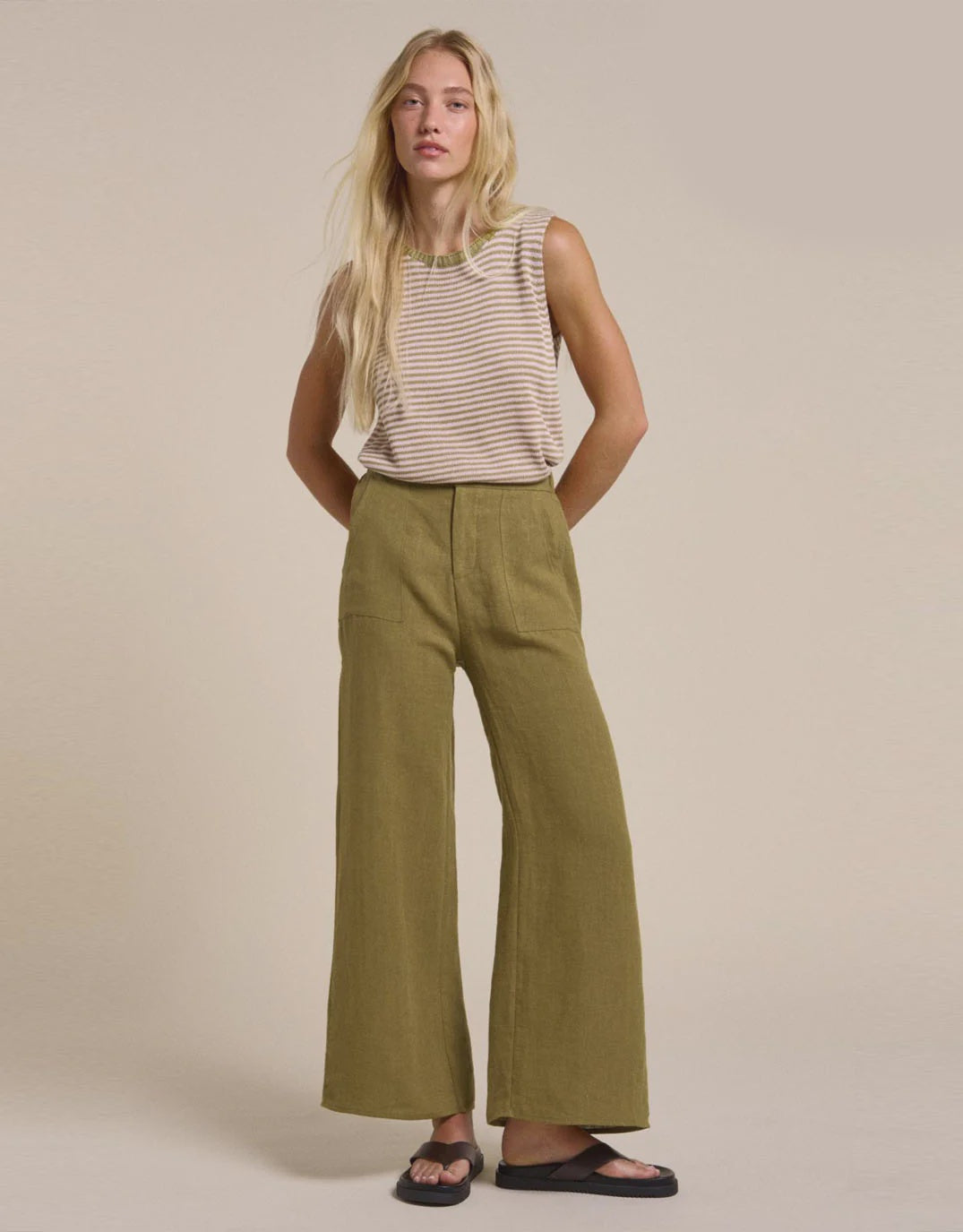 Jude Linen Pant - Olive