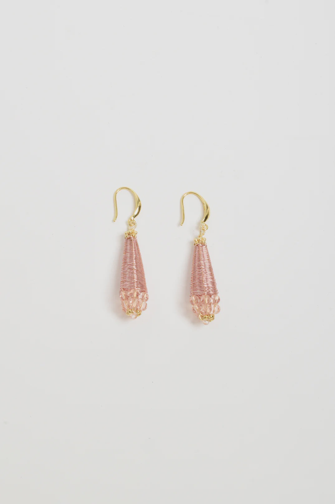 Long Woven Statement Earrings - Pink
