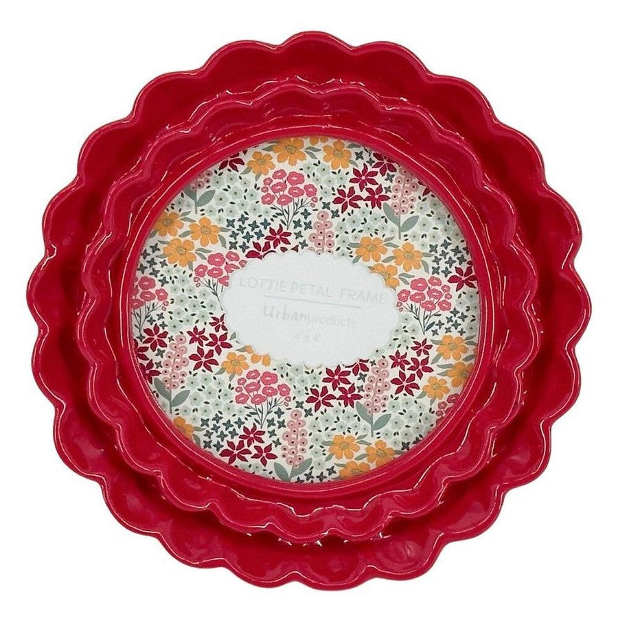 Lottie Petal Frame - Red 4x4cm