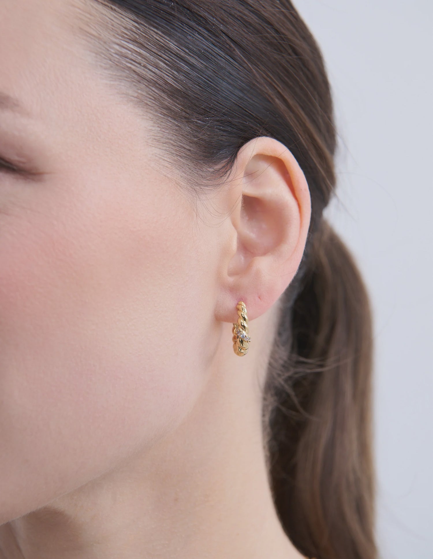 Lulu 18K Gold Plated Twist Hoop Earrings