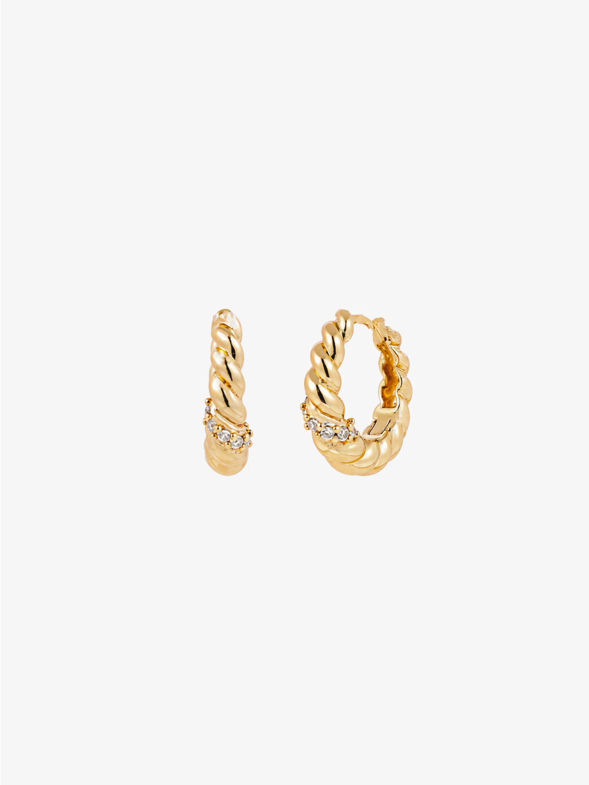 Lulu 18K Gold Plated Twist Hoop Earrings
