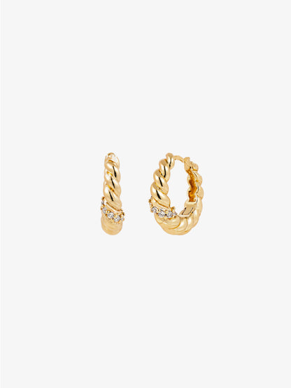 Lulu 18K Gold Plated Twist Hoop Earrings