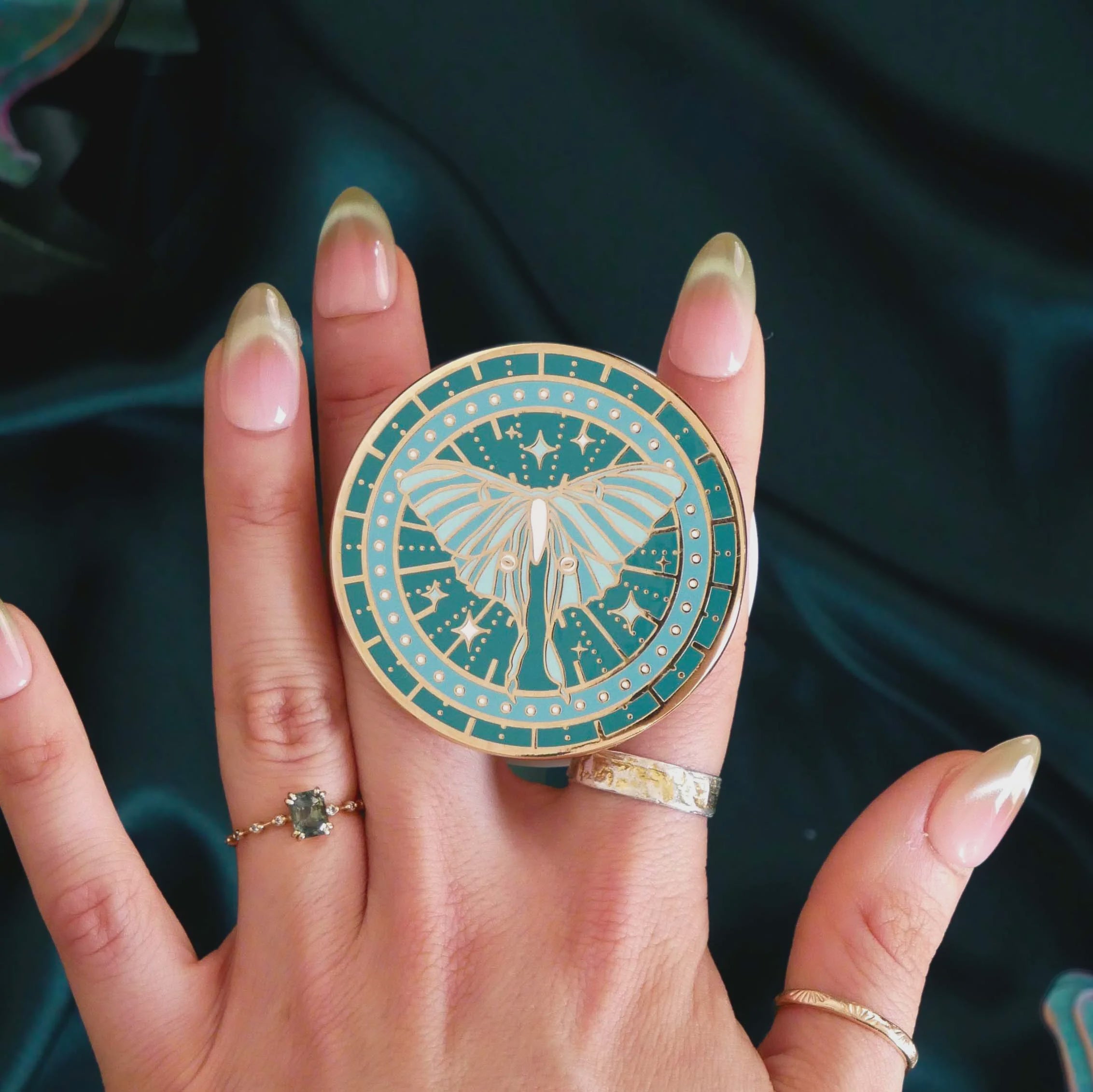 Luna Moth Clingie - Teal