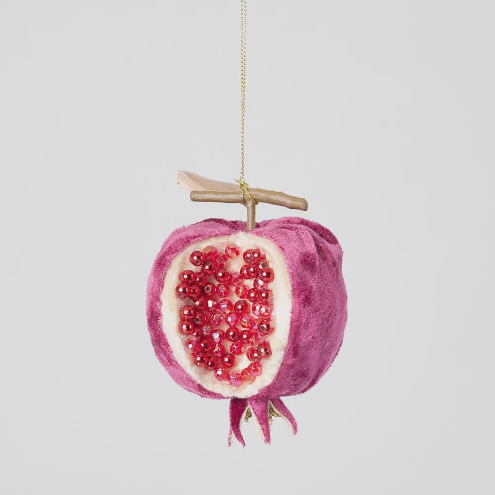 Luxe Beaded Pomegranate Hanging Decoration