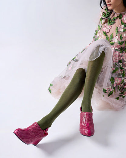 Luxe Merino Wool Tights - Olive