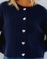 Madison Heart Button Cardigan