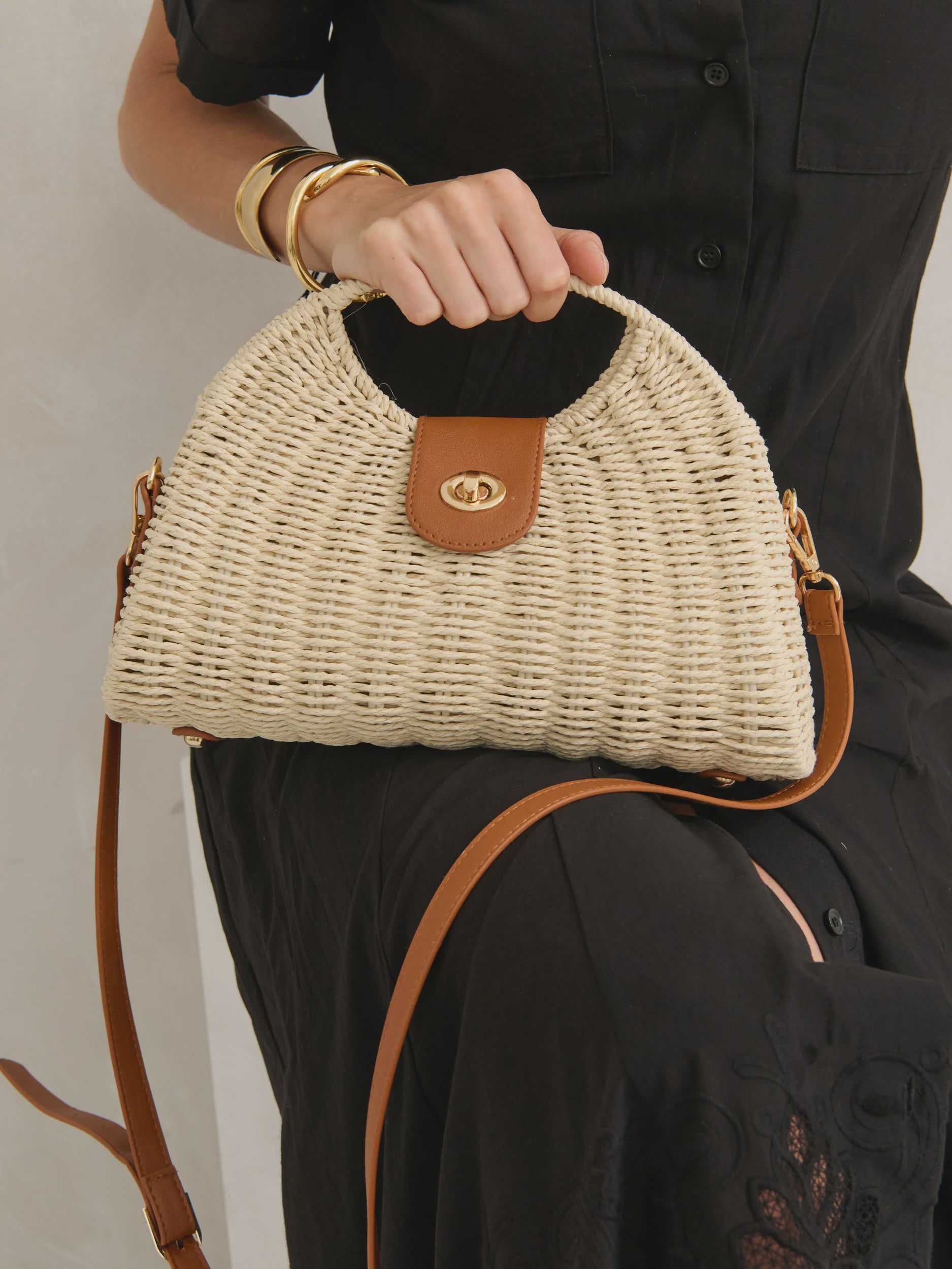 Maggie Straw Bag - Beige