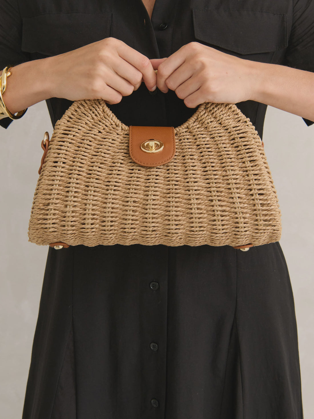 Maggie Straw Bag - Tan